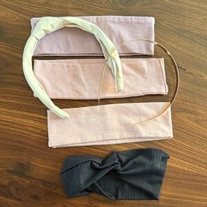 Elegant Pink and Black Headband Set